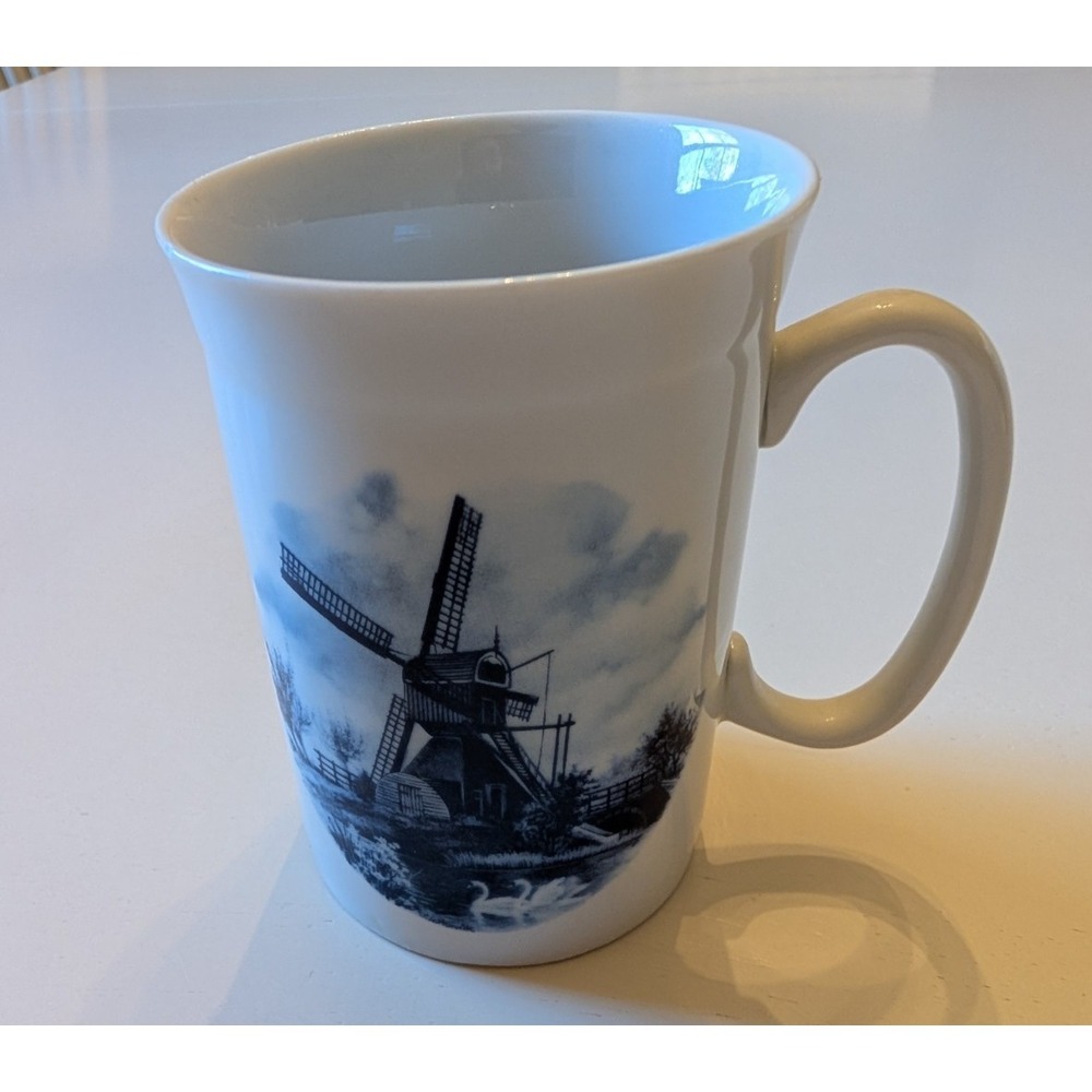 Coffee Mug Blue Delft Windmill Swans Ter Steege b. v. Delft Blauw Holland